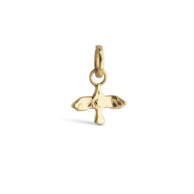 Enamel Charm fugl/svane Guldbelagt