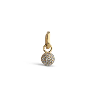 Enamel Charm Disco Ball Guldbelagt