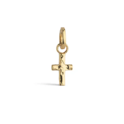 Enamel Charm kors Guldbelagt