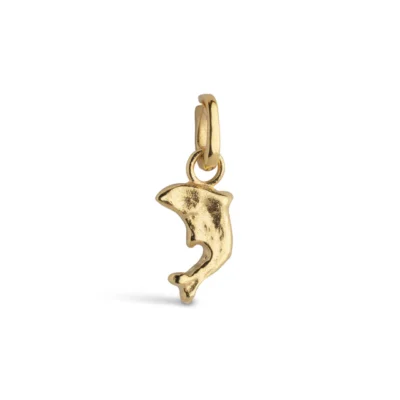 Enamel Charm Delfin Guldbelagt