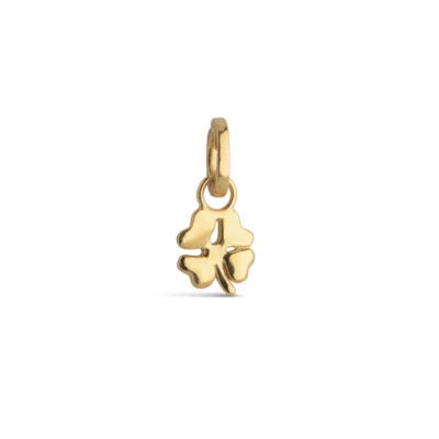 Enamel Charm Kløver Guldbelagt