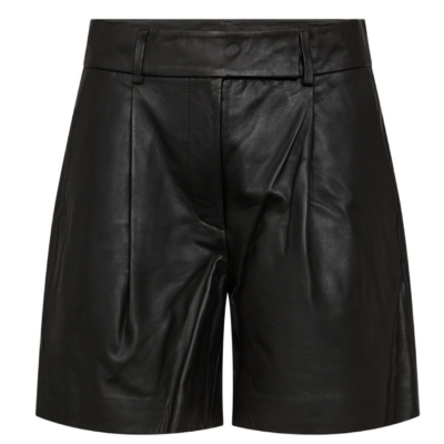 Co'Couture Phoebe Læder Shorts Sort