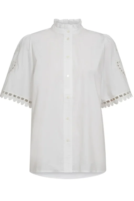 Co'Couture Kellise Embroidery SS Skjorte Hvid - Image 4