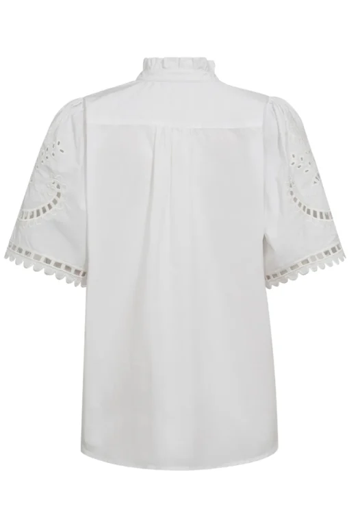Co'Couture Kellise Embroidery SS Skjorte Hvid - Image 5