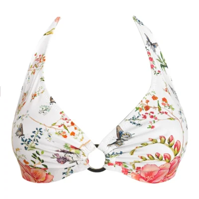Kaanda Butterfly UW Halter Ring Bikinitop Hvid/Multi