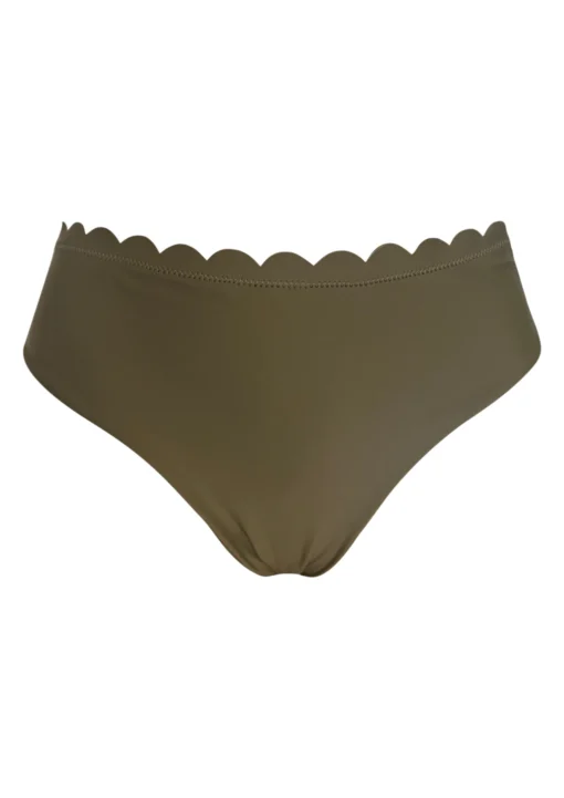 Kaanda Venus Scallop Mid Rise Bikinitrusse Mørk Oliven Grøn