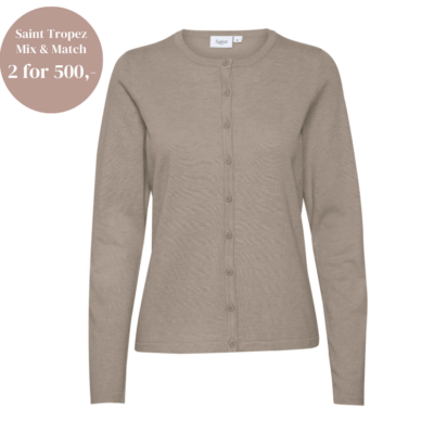 Saint Tropez MilaSZ R-Neck Cardigan Brun Meleret
