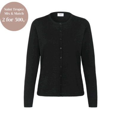 Saint Tropez MilaSZ R-Neck Cardigan Sort