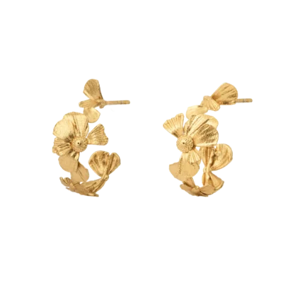 Vincent Wildflower Hoop Øreringe Guldbelagt Gilded