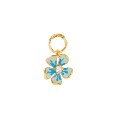 Pico Enamel Flower Vedhæng Guldbelagt/Blå