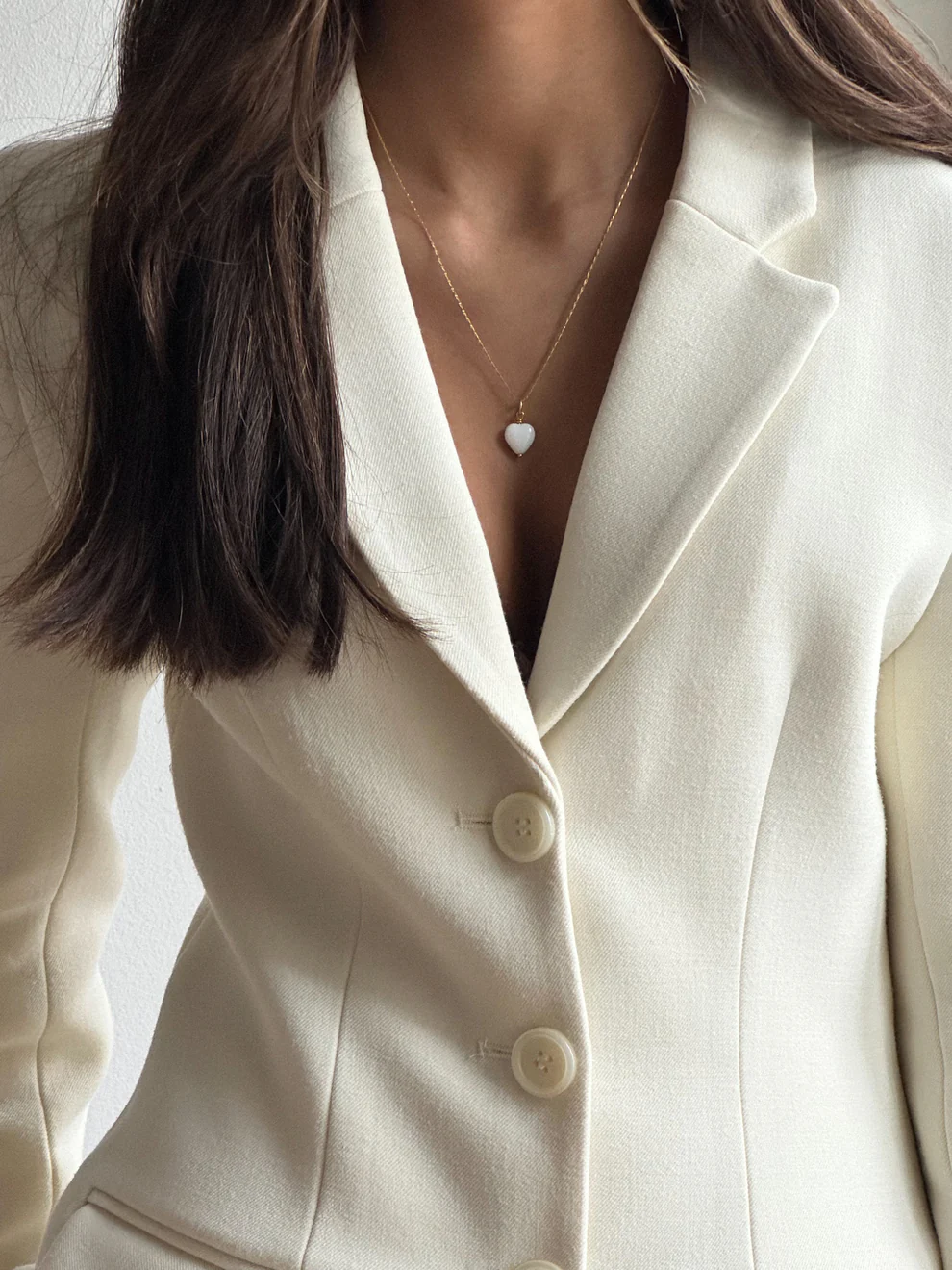 Pico French Hjerte Vedhæng Guldbelagt/Hvid - Billede 3