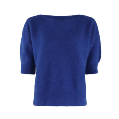 Six Ames Moi Strikbluse Blå