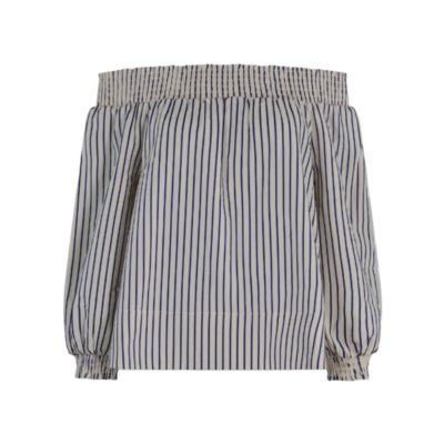 Six Ames Cordelia Bluse Stribet Blå - Forudbestilling