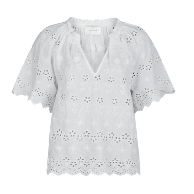Neo Noir Odet Embroidery Bluse Hvid