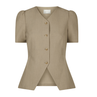 Neo Noir Jules Struktur Bluse Taupe