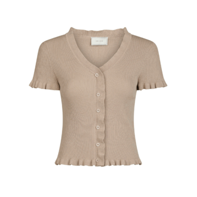 Neo Noir Esla Frill Bluse Sand