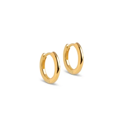 Enamel Chunky Classic Hoops Øreringe Guldbelagt 10mm