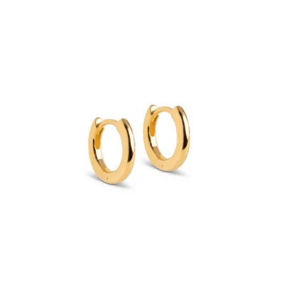 Enamel Chunky Classic Hoops Øreringe Guldbelagt 8mm