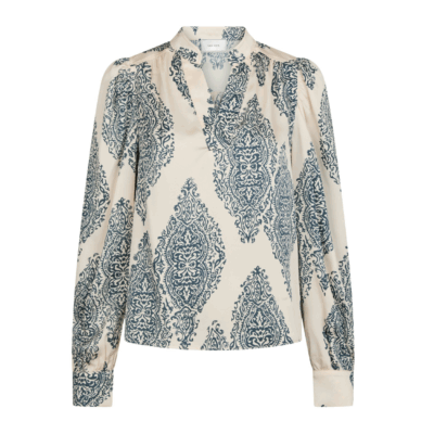 Neo Noir Rosslyn Paisley Drop Bluse Cremehvid
