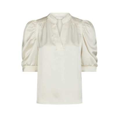 Neo Noir Roella Heavy Satin Bluse Cremehvid