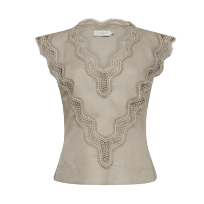 Copenhagen Muse Natuli Blonde Hør Top Beige