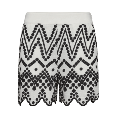 Copenhagen Muse Embroidery Shorts Hvid/Sort
