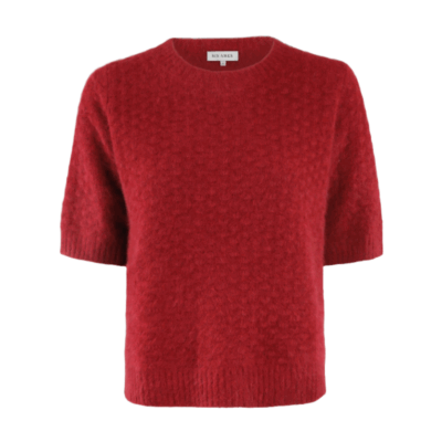 Six Ames Odea Strikbluse Barolo Rød
