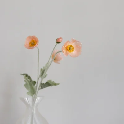 Bloom Objects Kunstig Valmue Blomst Ferskenfarvet