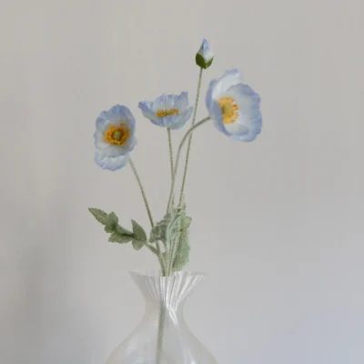 Bloom Objects Kunstig Valmue Blomst Lyseblå