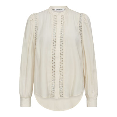 Co'Couture Aila Lace Skjorte Cremehvid