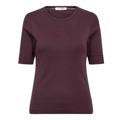 Co'Couture Granny Embroidery SS T-Shirt Vinrød