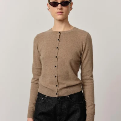 Herskind Roselle Strikket Cardigan Mørk Sand