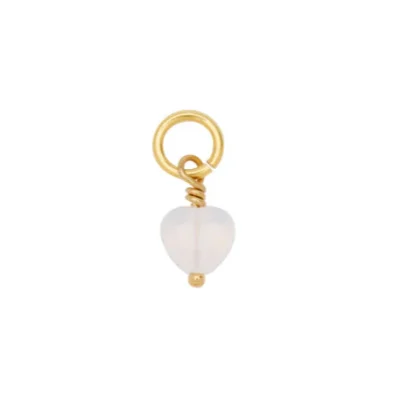 Pico French Mini Hjerte Vedhæng Guldbelagt Opal