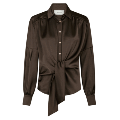 Neo Noir Naja Satin Skjorte Brun