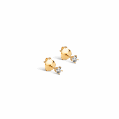 Enamel Studs Clara Øreringe Guldbelagt Hvid