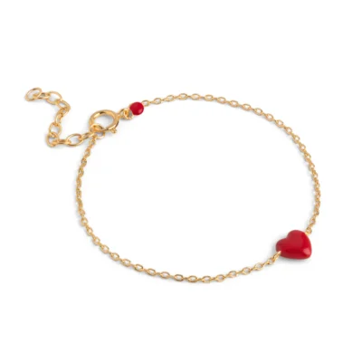 Enamel Amore Armbånd Guldbelagt Rød