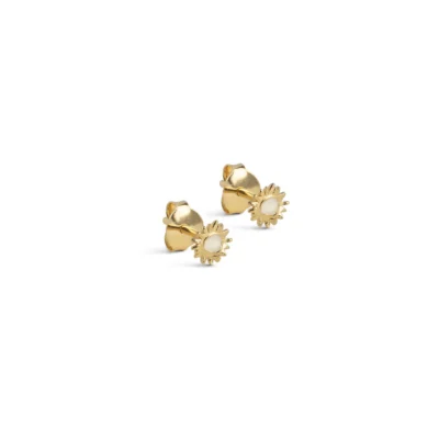 Enamel Studs Mini Sunshine Øreringe Guldbelagt Daisy