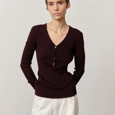Herskind Oscar Strikbluse Bordeaux