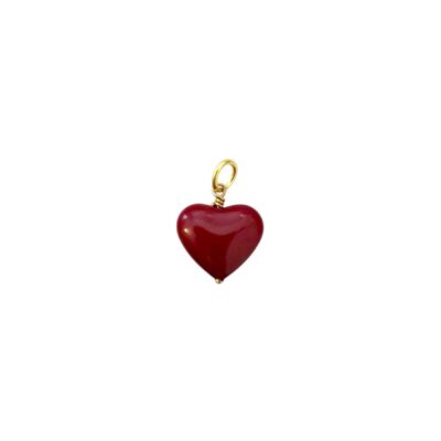 Pico Amore Heart Vedhæng Guldbelagt Vinrød