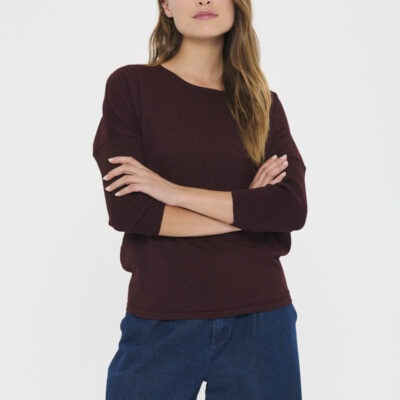 Saint Tropez Mila R-Neck Pullover Bluse Winetasting