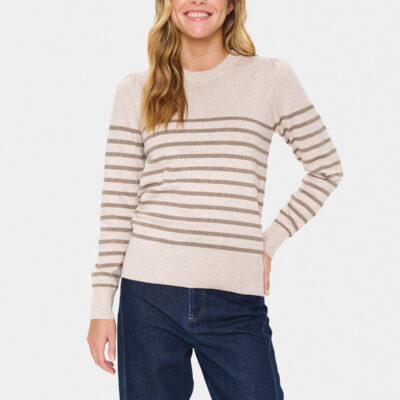 Saint Tropez Mila Shimmer Stripe Pullover Bluse G.Morn Atmos Shimmer