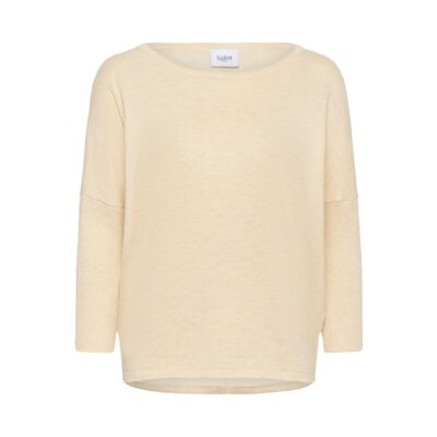 Saint Tropez Mila R-Neck Pullover Bluse Seedpearl Melange