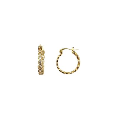 Pico Elva Crystal Hoops Øreringe Guldbelagt