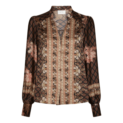 Neo Noir Massima Botanical Border Bluse Sort