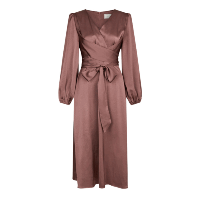 Neo Noir Rimini Heavy Sateen Kjole Mørk Rosa