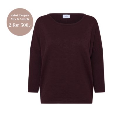 Saint Tropez Mila R-Neck Pullover Bluse Winetasting