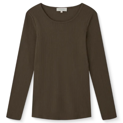 Studio Feder Gertrud Bomulds Bluse Bark Brun