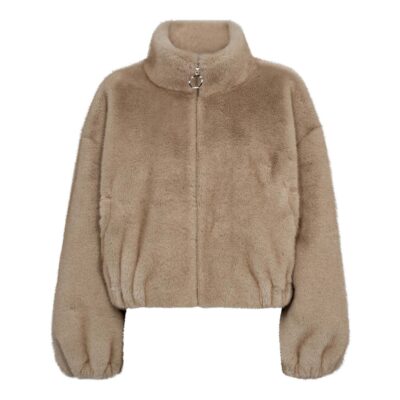 Co'Couture Fera Faux Fur Frakke Beige