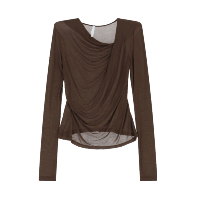 Imperial Asymmetrisk Bluse Moro Brun