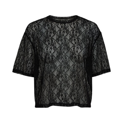 Ivy Copenhagen Lara Lace Blonde T-Shirt Sort